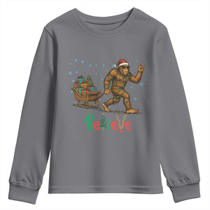 Bigfoot Christmas Youth Sweatshirt Believe Funny Holiday Gift TS12 Charcoal Print Your Wear
