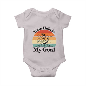 Your Hole Is My Goal Baby Onesie Funny Golf Gift TS12 Ice Gray Print Your Wear