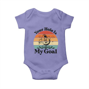 Your Hole Is My Goal Baby Onesie Funny Golf Gift TS12 Violet Print Your Wear