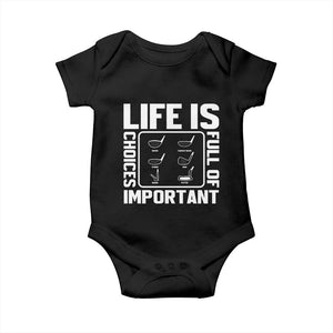Life Is Full Of Important Choices Baby Onesie Golf Lover Gift TS12 Black Print Your Wear