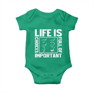 Life Is Full Of Important Choices Baby Onesie Golf Lover Gift TS12 Irish Green Print Your Wear