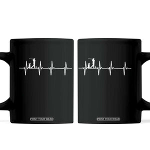 Golf Heartbeat Coffee Mug Funny Sport Lover Gift TS12 Black Print Your Wear