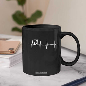 Golf Heartbeat Coffee Mug Funny Sport Lover Gift TS12 Print Your Wear