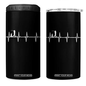 Golf Heartbeat 4 in 1 Can Cooler Tumbler Funny Sport Lover Gift TS12 One Size: 16 oz Black Print Your Wear