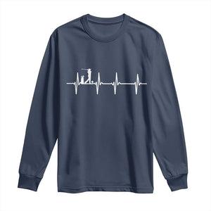 Golf Heartbeat Long Sleeve Shirt Funny Sport Lover Gift TS12 Navy Print Your Wear