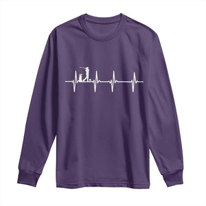 Golf Heartbeat Long Sleeve Shirt Funny Sport Lover Gift TS12 Purple Print Your Wear