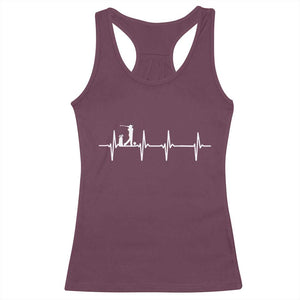 Golf Heartbeat Racerback Tank Top Funny Sport Lover Gift TS12 Maroon Print Your Wear
