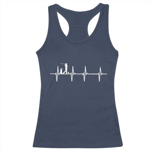 Golf Heartbeat Racerback Tank Top Funny Sport Lover Gift TS12 Navy Print Your Wear