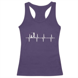 Golf Heartbeat Racerback Tank Top Funny Sport Lover Gift TS12 Purple Print Your Wear