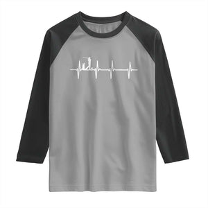 Golf Heartbeat Raglan Shirt Funny Sport Lover Gift TS12 Sport Gray Black Print Your Wear