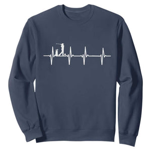 Golf Heartbeat Sweatshirt Funny Sport Lover Gift TS12 Navy Print Your Wear