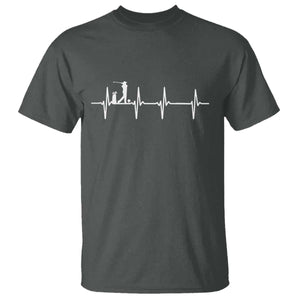 Golf Heartbeat T Shirt Funny Sport Lover Gift TS12 Dark Heather Print Your Wear