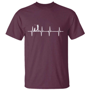 Golf Heartbeat T Shirt Funny Sport Lover Gift TS12 Maroon Print Your Wear