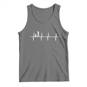 Golf Heartbeat Tank Top Funny Sport Lover Gift TS12 Black Heather Print Your Wear