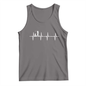Golf Heartbeat Tank Top Funny Sport Lover Gift TS12 Deep Heather Print Your Wear