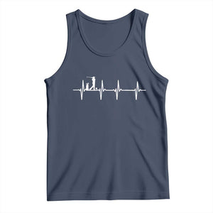Golf Heartbeat Tank Top Funny Sport Lover Gift TS12 Navy Print Your Wear