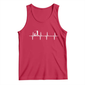 Golf Heartbeat Tank Top Funny Sport Lover Gift TS12 Red Print Your Wear