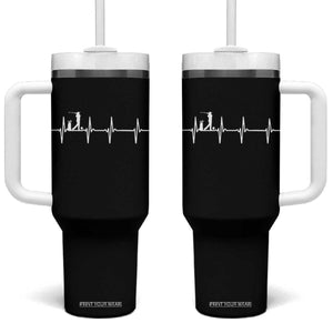 Golf Heartbeat Tumbler With Handle Funny Sport Lover Gift TS12 One Size: 40 oz Black Print Your Wear