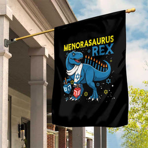 Funny Hanukkah Dinosaur With Dreidel Menorah Pun Gift Garden Flag Menorasaurus Rex TS12 Print Your Wear