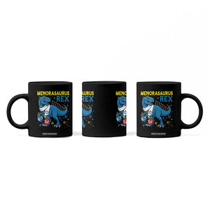 Funny Hanukkah Dinosaur With Dreidel Menorah Pun Gift Coffee Mug Menorasaurus Rex TS12 Print Your Wear