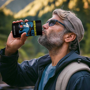 Funny Hanukkah Dinosaur With Dreidel Menorah Pun Gift 4 in 1 Can Cooler Tumbler Menorasaurus Rex TS12 Print Your Wear