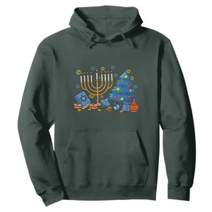 Interfaith Christmas Hanukkah Hoodie Celebration Festival Of Lights Gift TS12 Dark Forest Green Print Your Wear