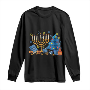 Interfaith Christmas Hanukkah Long Sleeve Shirt Celebration Festival Of Lights Gift TS12 Black Print Your Wear