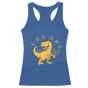 Funny Hanukkah Dinosaur Celebration Festival Of Lights Gift Racerback Tank Top Menorasaurus TS12 Royal Blue Print Your Wear