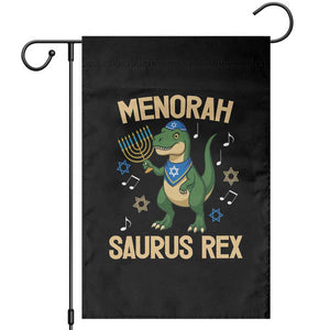 Funny Hanukkah Dinosaur Lover Garden Flag Menorasaurus Rex Festival Of Lights Gift TS12 Black Print Your Wear
