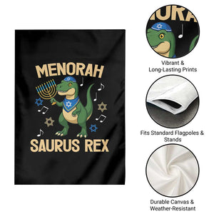Funny Hanukkah Dinosaur Lover Garden Flag Menorasaurus Rex Festival Of Lights Gift TS12 Print Your Wear