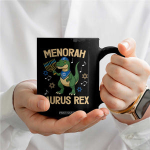Funny Hanukkah Dinosaur Lover Coffee Mug Menorasaurus Rex Festival Of Lights Gift TS12 Print Your Wear