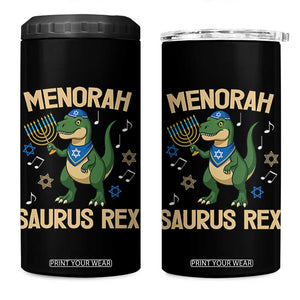 Funny Hanukkah Dinosaur Lover 4 in 1 Can Cooler Tumbler Menorasaurus Rex Festival Of Lights Gift TS12 One Size: 16 oz Black Print Your Wear