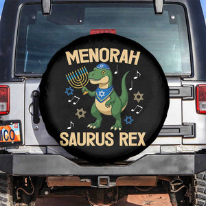 Funny Hanukkah Dinosaur Lover Spare Tire Cover Menorasaurus Rex Festival Of Lights Gift TS12 No hole Black Print Your Wear