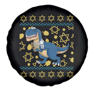 Funny Hanukkah Dinosaur Lover Ugly Sweater Spare Tire Cover Festival Of Lights Gift TS12 Print Your Wear