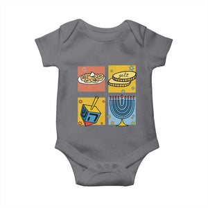 Hanukkah Baby Onesie Festival Of Lights Dreidel Menorah Candle Star Gift TS12 Charcoal Print Your Wear