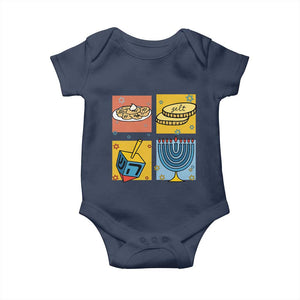 Hanukkah Baby Onesie Festival Of Lights Dreidel Menorah Candle Star Gift TS12 Navy Print Your Wear