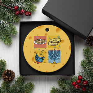 Hanukkah Ceramic Ornament Festival Of Lights Dreidel Menorah Candle Star Gift TS12 1pc Yellow Cheese Print Your Wear