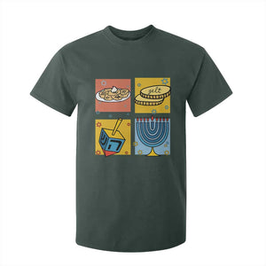 Hanukkah T Shirt For Kid Festival Of Lights Dreidel Menorah Candle Star Gift TS12 Dark Forest Green Print Your Wear