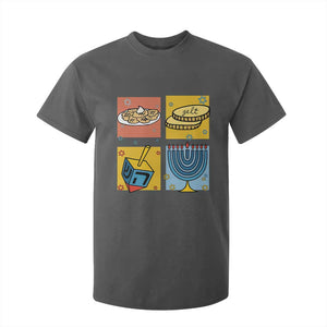 Hanukkah T Shirt For Kid Festival Of Lights Dreidel Menorah Candle Star Gift TS12 Dark Heather Print Your Wear