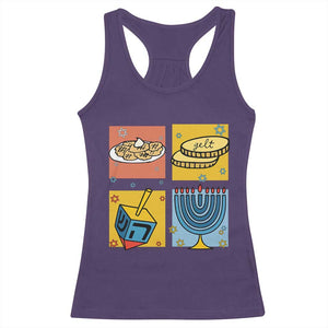 Hanukkah Racerback Tank Top Festival Of Lights Dreidel Menorah Candle Star Gift TS12 Purple Print Your Wear