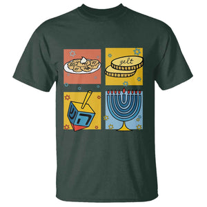 Hanukkah T Shirt Festival Of Lights Dreidel Menorah Candle Star Gift TS12 Dark Forest Green Print Your Wear