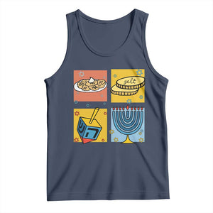 Hanukkah Tank Top Festival Of Lights Dreidel Menorah Candle Star Gift TS12 Navy Print Your Wear