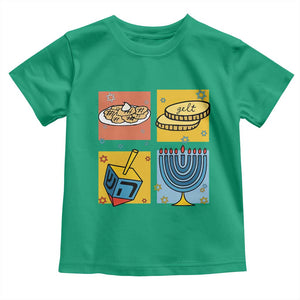 Hanukkah Toddler T Shirt Festival Of Lights Dreidel Menorah Candle Star Gift TS12 Irish Green Print Your Wear