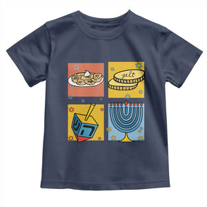 Hanukkah Toddler T Shirt Festival Of Lights Dreidel Menorah Candle Star Gift TS12 Navy Print Your Wear