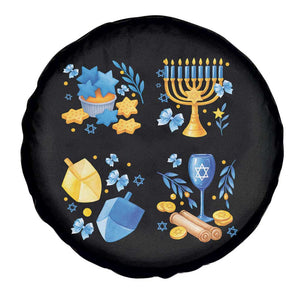Hanukkah Celebration Spare Tire Cover Menorah Star Of David Candle Dreidel Gift TS12 Print Your Wear