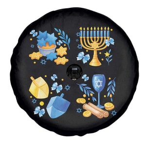 Hanukkah Celebration Spare Tire Cover Menorah Star Of David Candle Dreidel Gift TS12 Print Your Wear