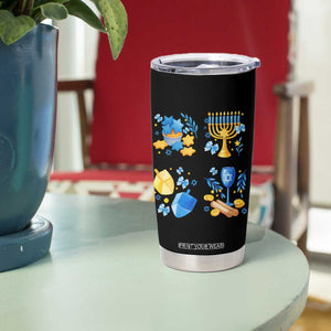 Hanukkah Celebration Tumbler Cup Menorah Star Of David Candle Dreidel Gift TS12 Print Your Wear