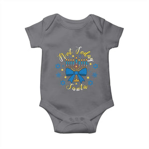 Coquette Hanukkah Menorah Bow Baby Onesie Not Today Santa Jewish Holiday Gift TS12 Charcoal Print Your Wear