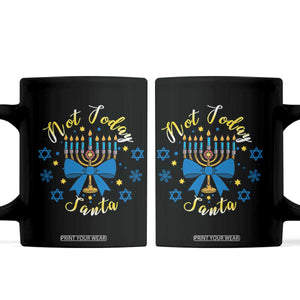Coquette Hanukkah Menorah Bow Coffee Mug Not Today Santa Jewish Holiday Gift TS12 Black Print Your Wear