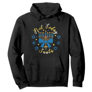 Coquette Hanukkah Menorah Bow Hoodie Not Today Santa Jewish Holiday Gift TS12 Black Print Your Wear